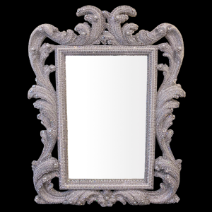 Baroque Style Wall Mirror - Swarovski Crystals & Freshwater Pearls